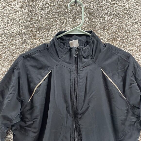 Adidas Jacket Womens Large Black Vented Windbreaker Full Zip Outdoor Logo Ladies - Picture 2 of 13